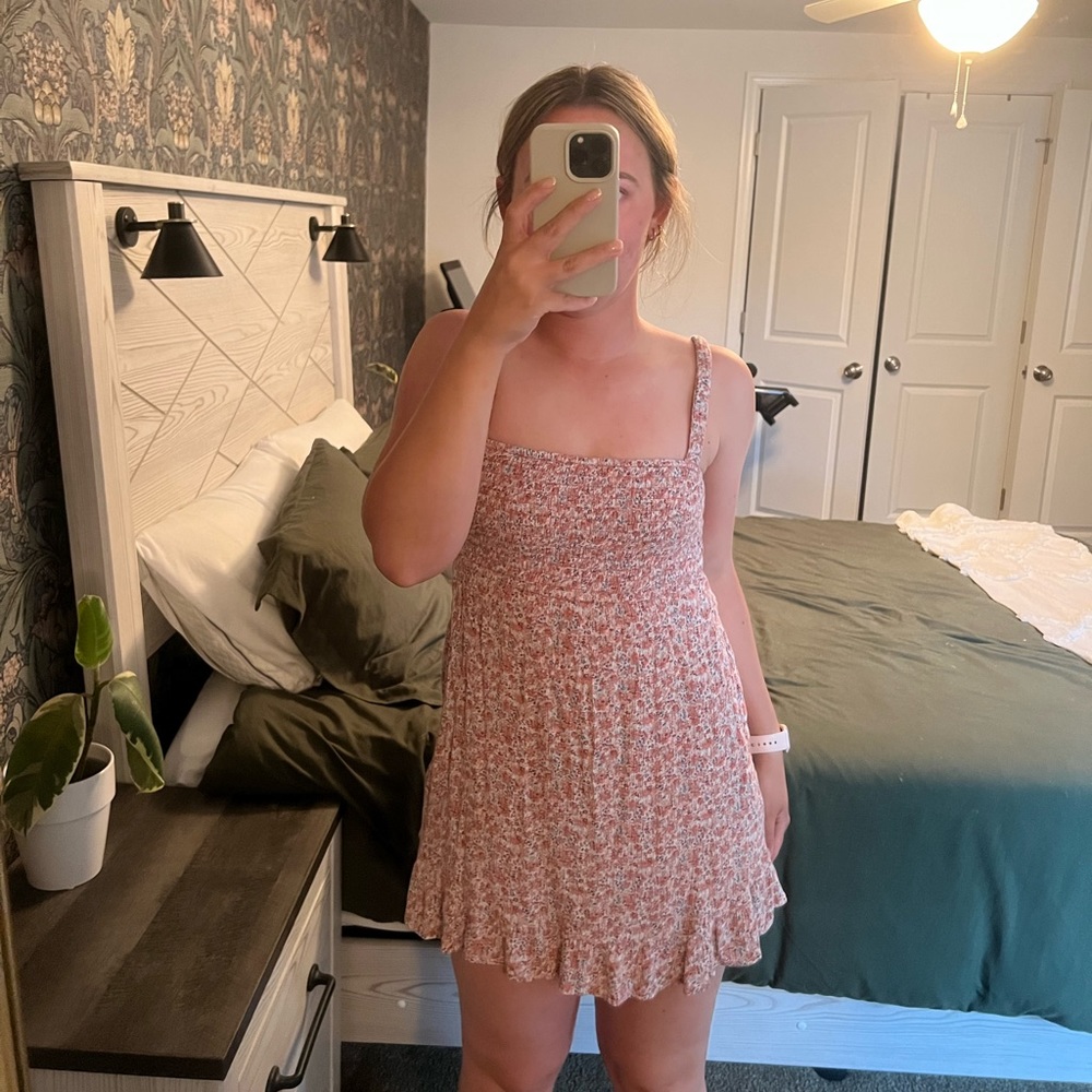 Abercrombie & Fitch Floral Mini Dress - Pink and White